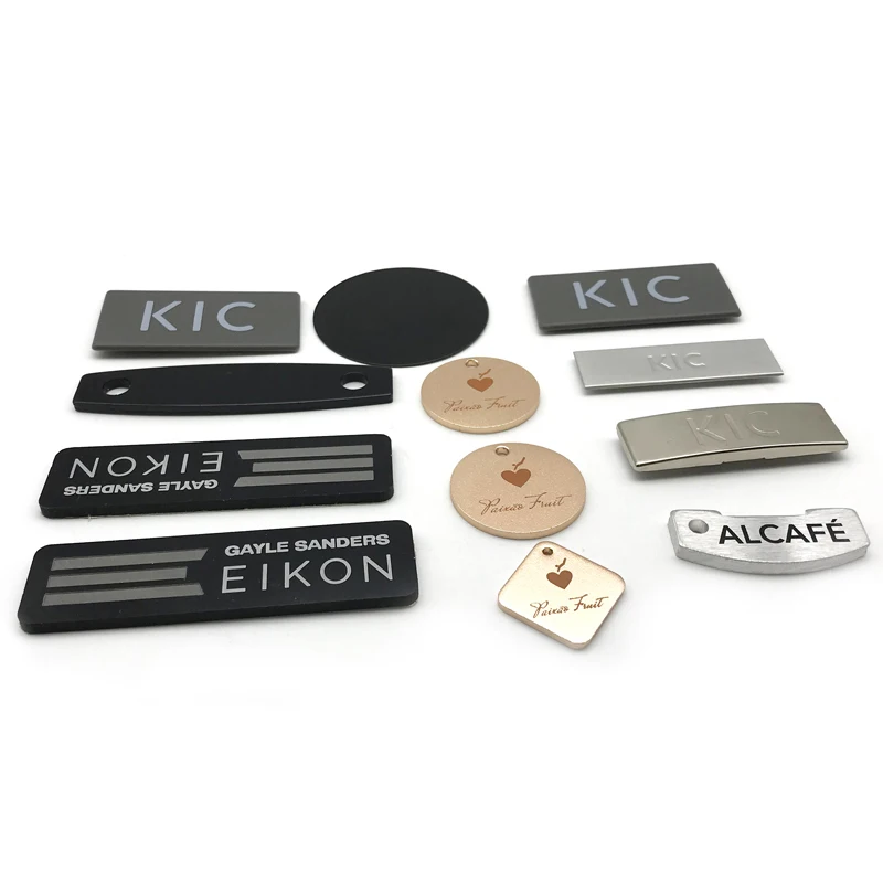 Customized Laser Cutting / Stamping Brass Aluminum Hanging Metal Tag With Logo