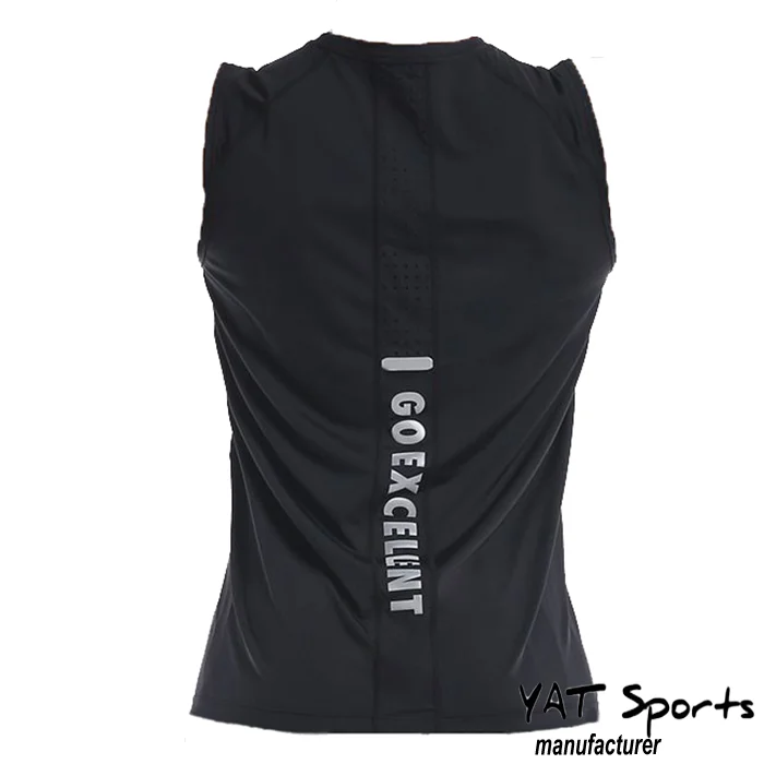 Custom Logo Slim fit Workout Tank Top for Men Gym Professional Vest with Back Reflective Singlet