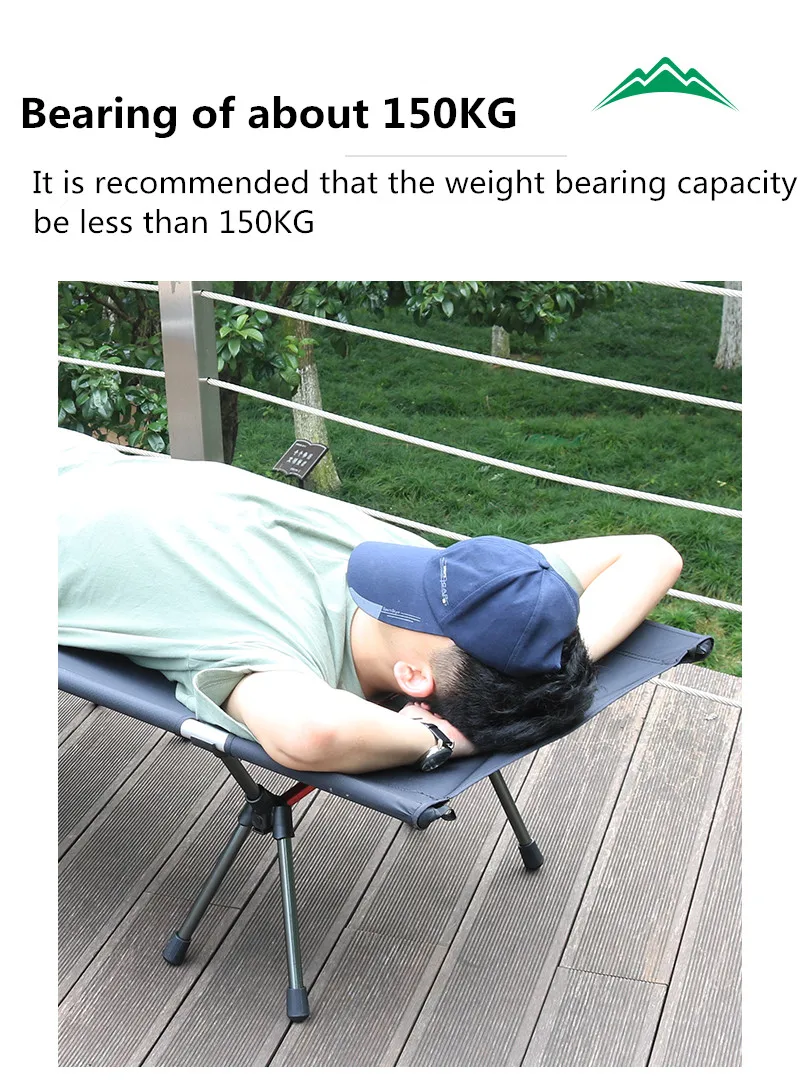 Easy Carrying Aluminum Portable Black 300d High-density Filament Oxford Cloth Stretcher Camping Bed