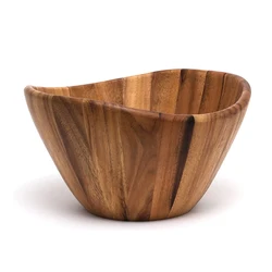 Wholesale  customized 100% 	 acacia wooden salad serving bowl for Fruits or Salads