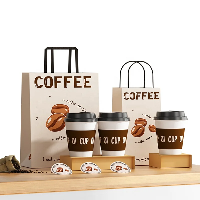Custom Print Shopping Gift Boutique Packaging Paper Bag Black White Brown Takeaway Kraft Paper Bag With Logo For Fast Food