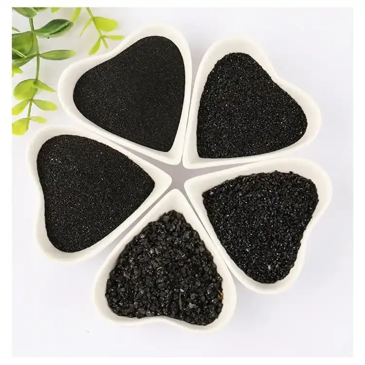 Bright black sand/  Black emery/Black Silicon Carbide Grit 10-20mesh, 20-40mesh,40-80mesh