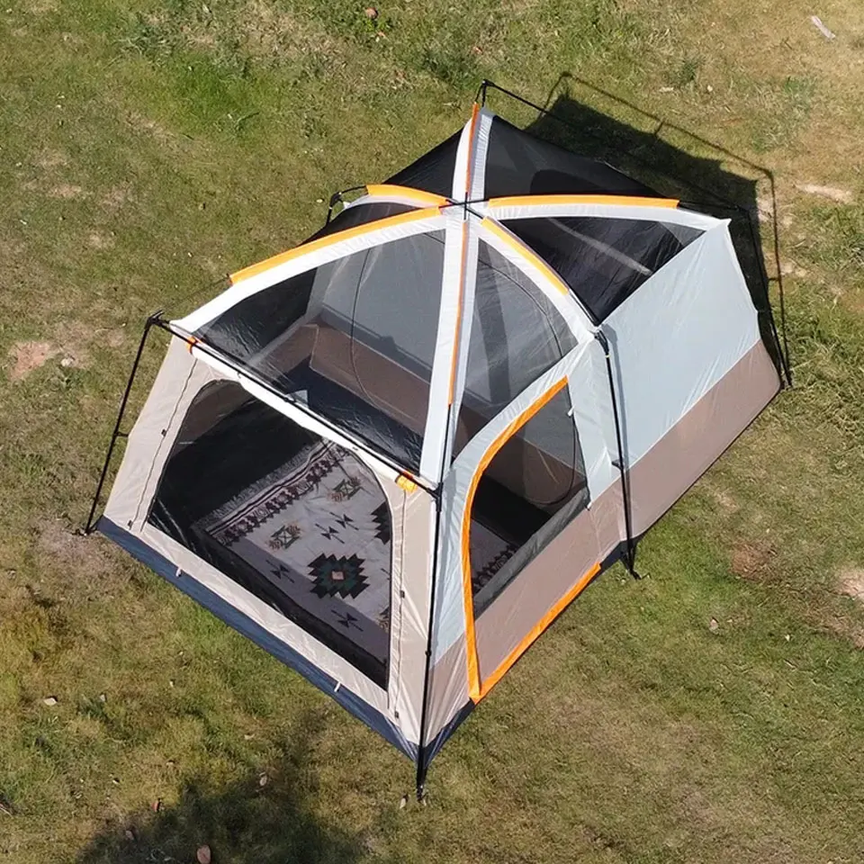 Manufacturer family luxury travel camping tent hot sale UV protection 2/4/6/8 person luxury outdoor tent