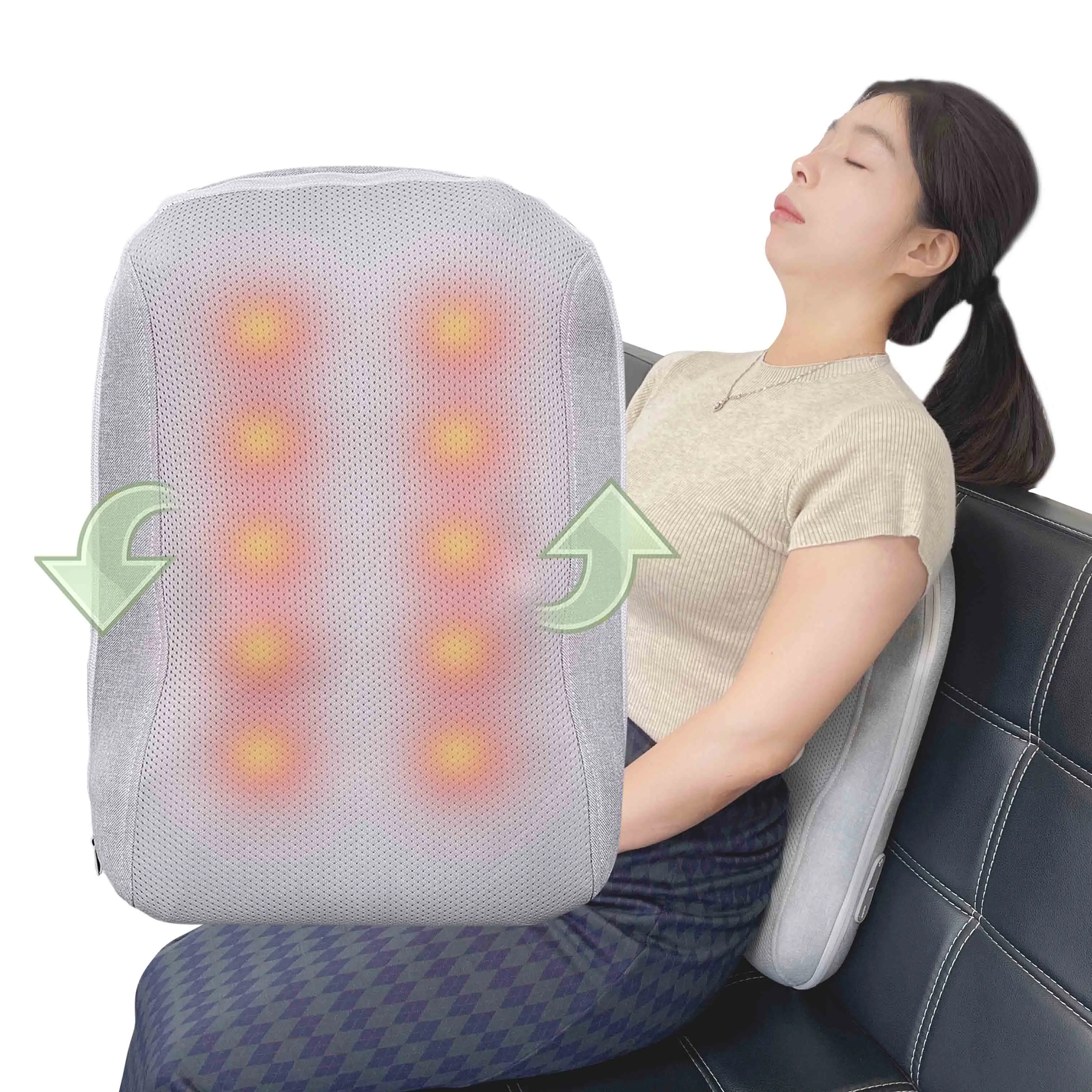 Wireless Portable Back Massager Type c Rechargeable Breathable Wearable Full Body Massage Cushion