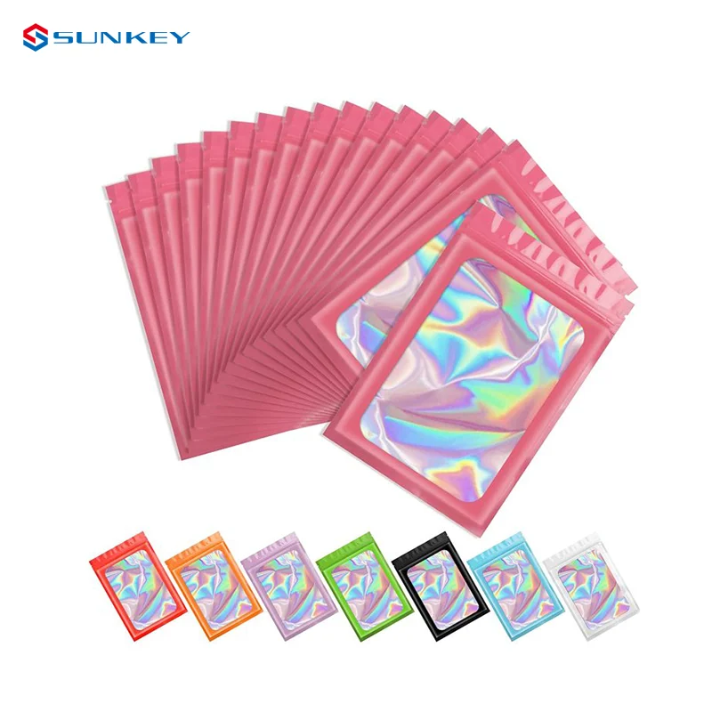 Custom smell proof  transparent aluminum foil resealable 3.5g small mylar bags for candies cookie edibles