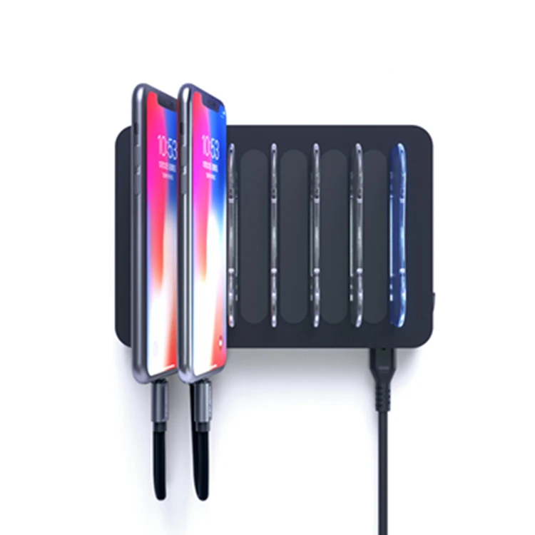 5V 2.4A Smart Multiple Device Fast Charger Dock Universal Public Cell Phone Tablet 6 Port USB Charging Station With Baffle