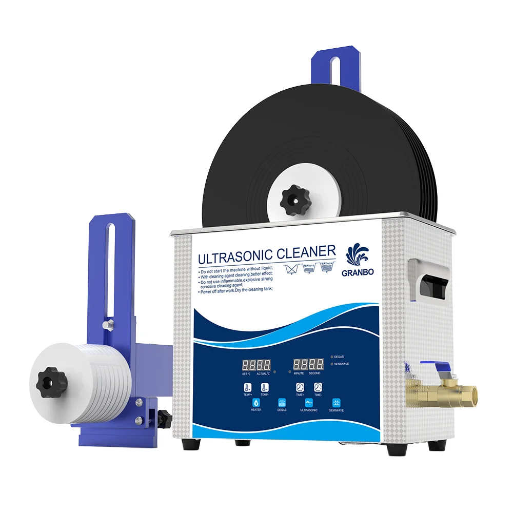 Ультразвуковой очиститель GRANBO 40 кГц устройство для ультразвуковой чистки пластинок с виниловой пластиной пластинчатый кронштейн пластинчатыми пластинами 6 л