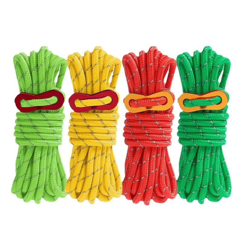 Reflective Nylon Parachute Cord Pull Tent Rope Fits Camping Tent Hiking Camping Outdoor Activity