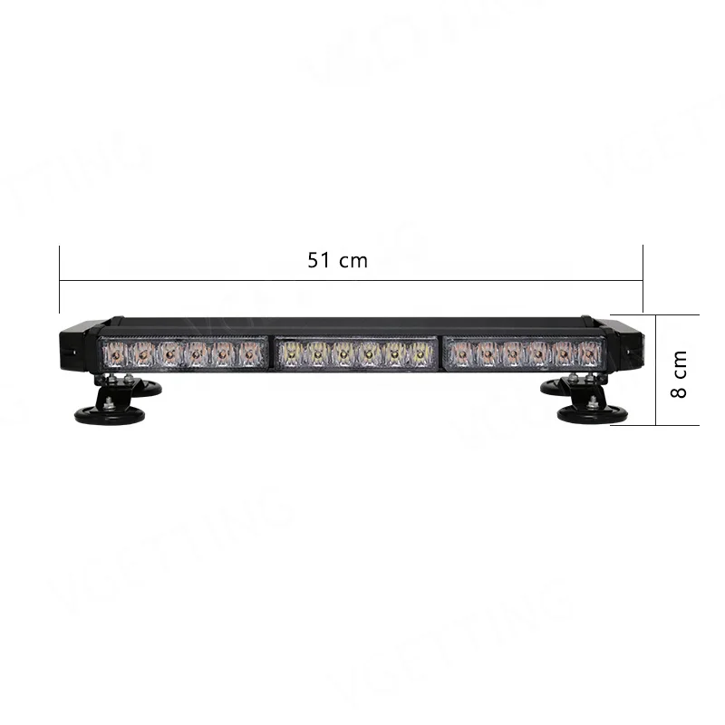 Car Roof Surrounding Traffic Emergency Flashing 42Led Lamp Amber+White Magnetic Warning Strobe Light For Truck Taxi Universal