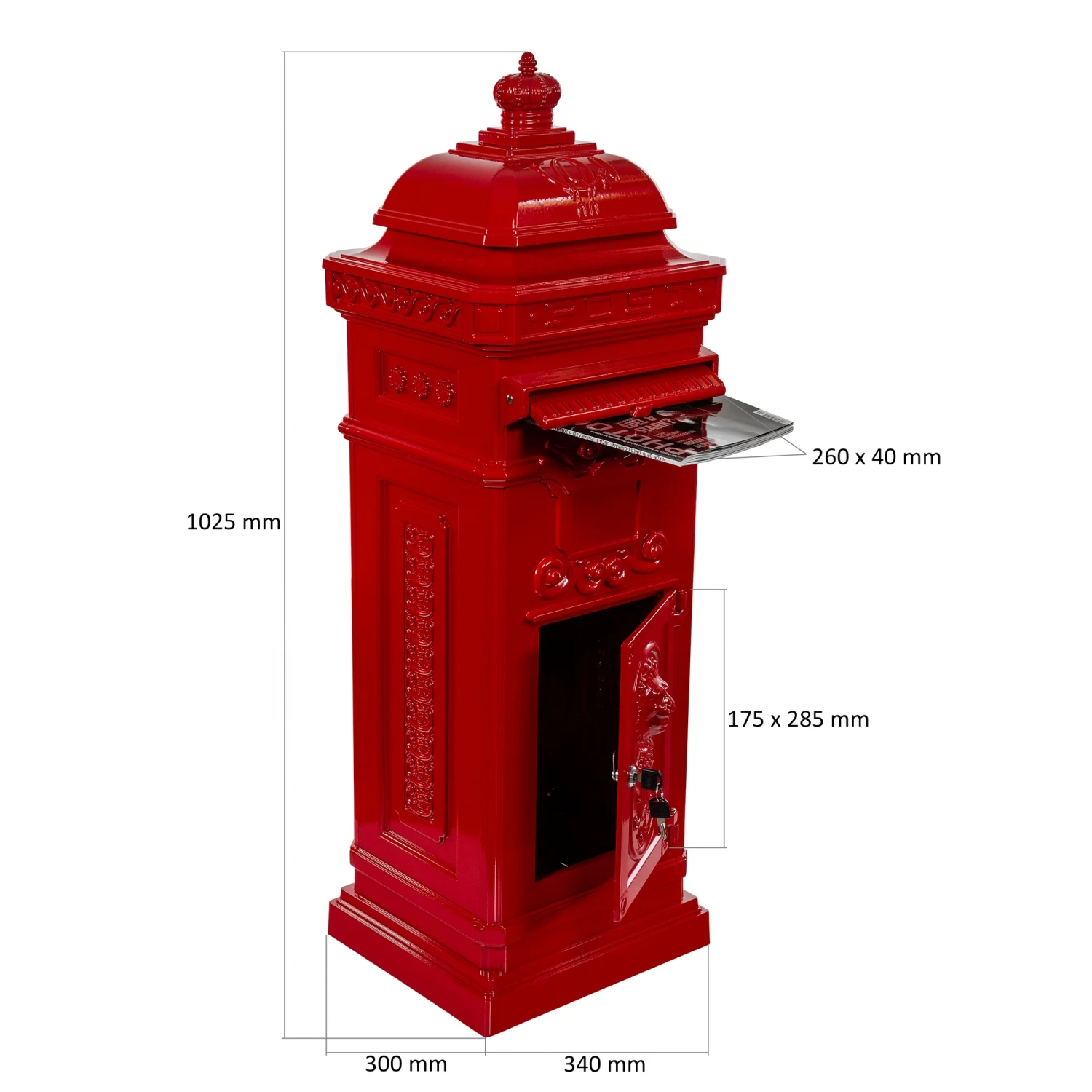 Outdoor red manufacture post box mailbox post Parcel Mailboxes Delivery Drop Post Box