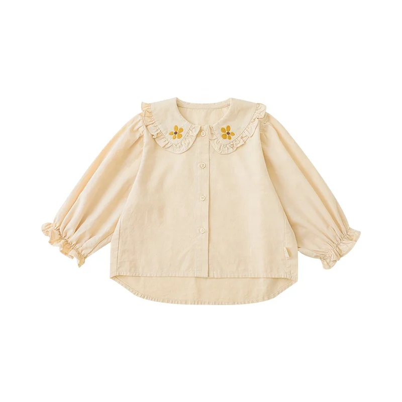 2022  New Design Fashion Casual kids clothing Shirt Blouse Girls  Long Sleeve  blouse 100%cotton baby girls shirts C1927