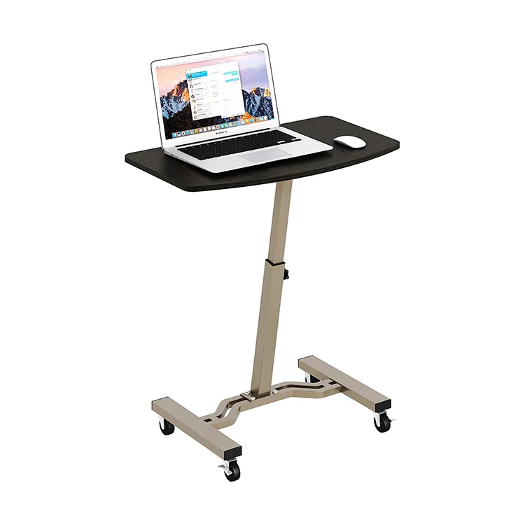 Pneumatic folding lifting mobile vertical notebook computer table for work and study height adjustable computer table with wheel
