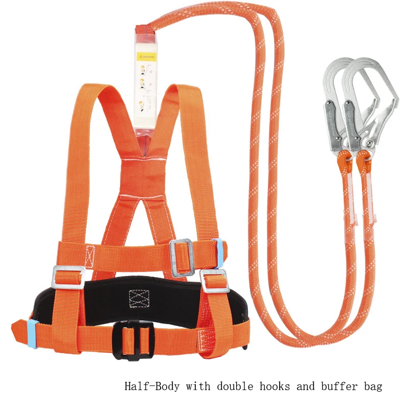 
CE UIAA New Stytle Rescue Safety Rock Mountain Climbing Rope Full Body Safety Harness Kit 