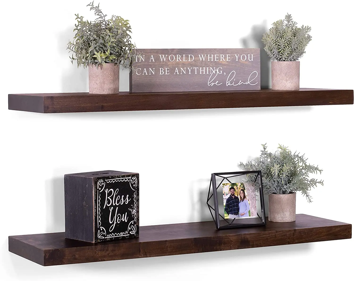 Floating Shelves Organizer Wall Hanging Storage Rack Holder Customized Logo Brown Flower Wooden Trophy Wooden Shield Wall Bamboo