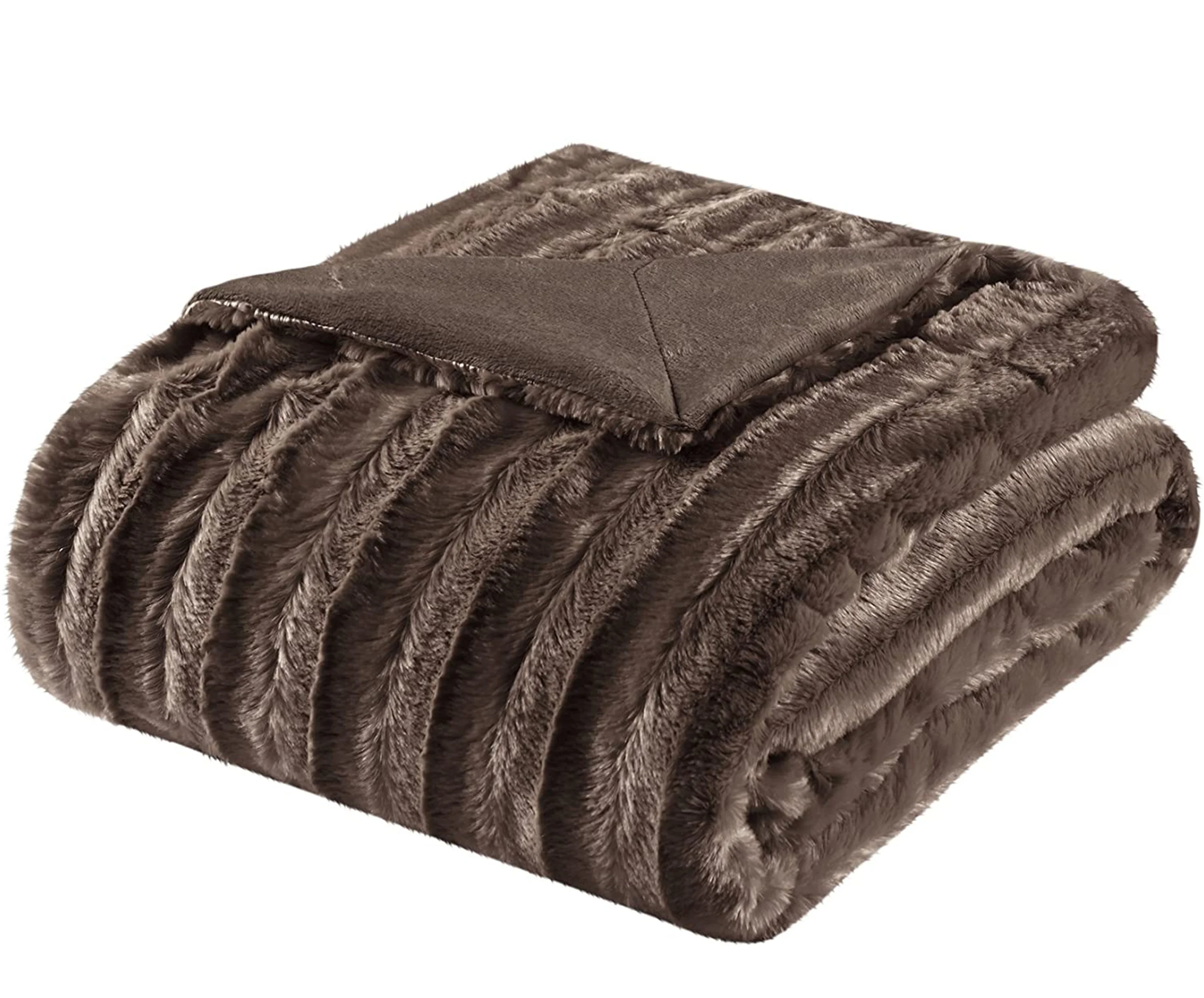 high quality factory wholesale mink faux fur throw bed blanket mink touch Plush Sofa couch Blanket for winter bedroom decoration