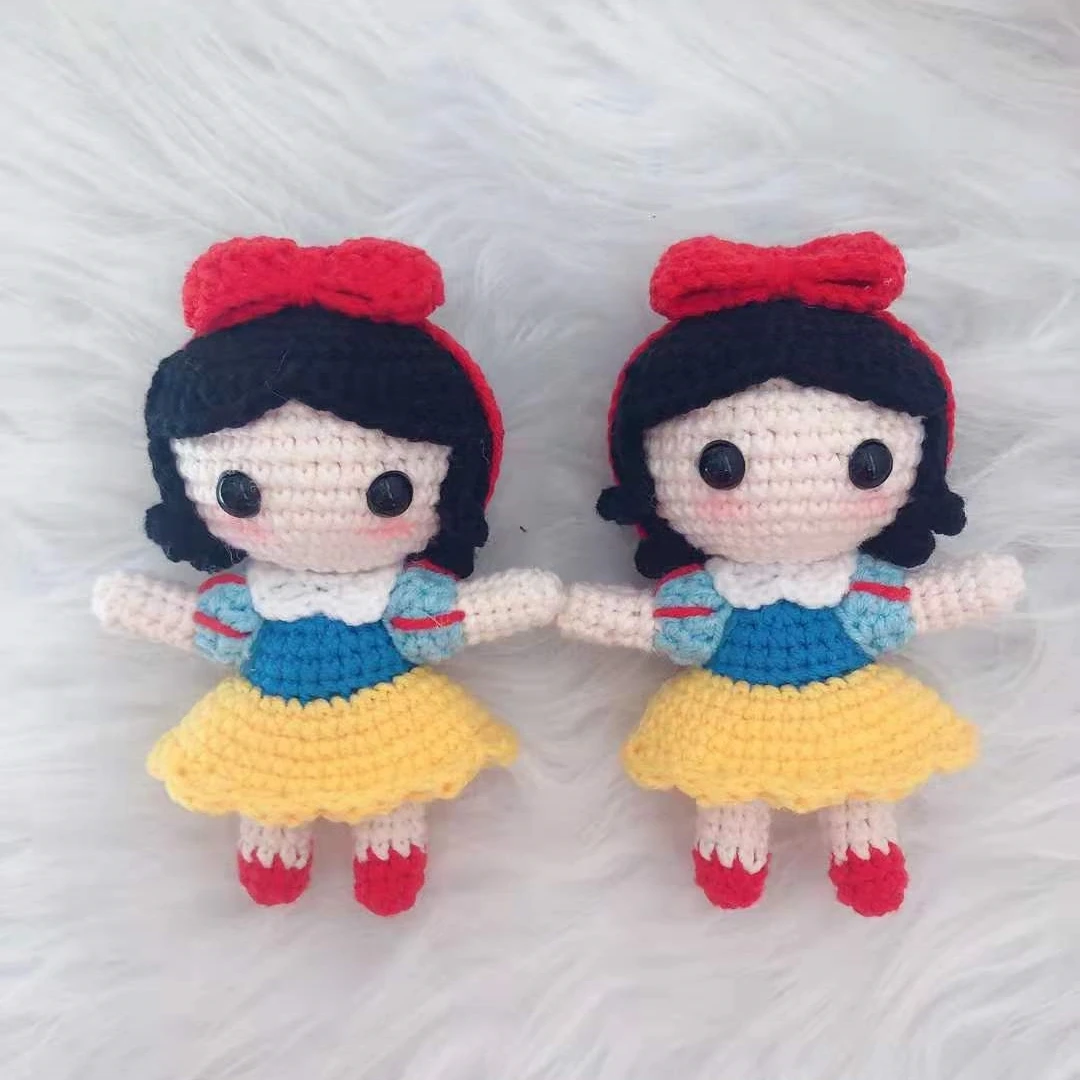 Children Toys Girl Princess Crochet Fairy Plush Doll With Skirt Amigurumi Kawaii Stuffed Dolls By Handmade