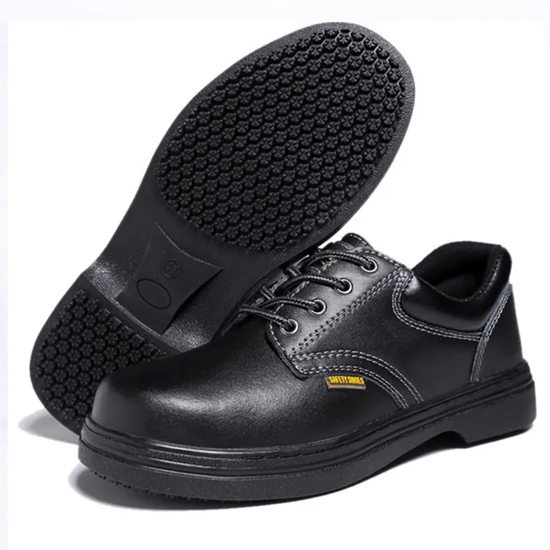 Wholesale CE Certificated Men Waterproof Non Slip Anti Vibration Steel Toe Cap Embossed Leather Industrial Safety Shoes