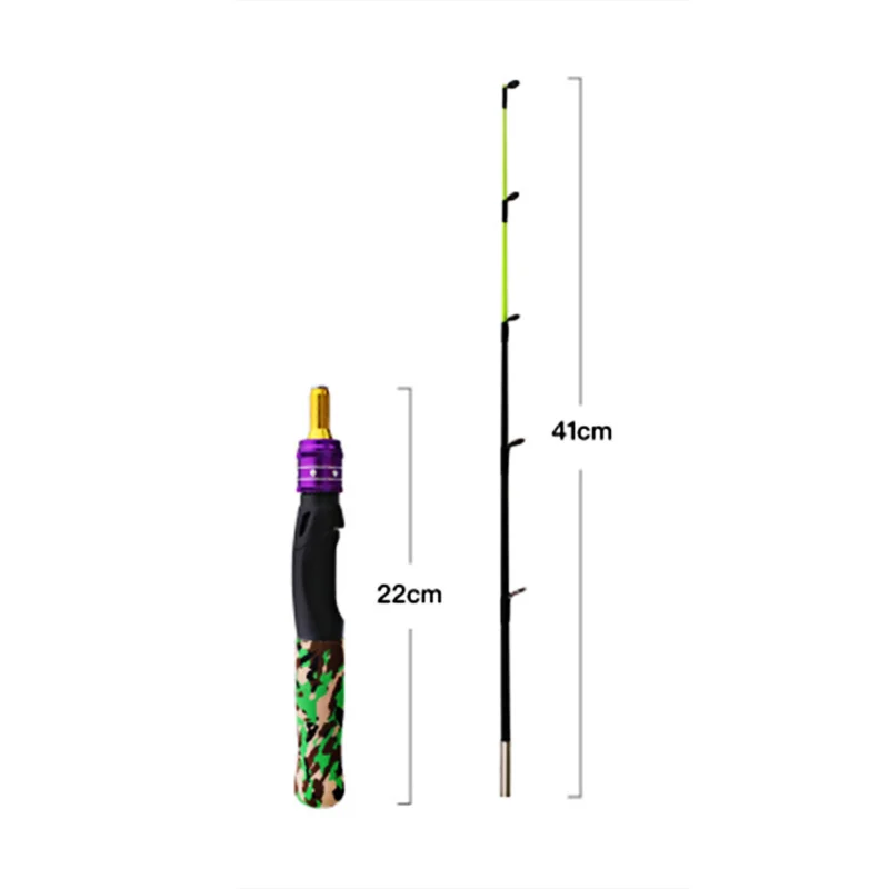 Tcoedm 61cm Ice Fishing Rod Carbon Spinning Winter Raft Shrimp Carp Fishing Child Pole Winter Fishing Rod
