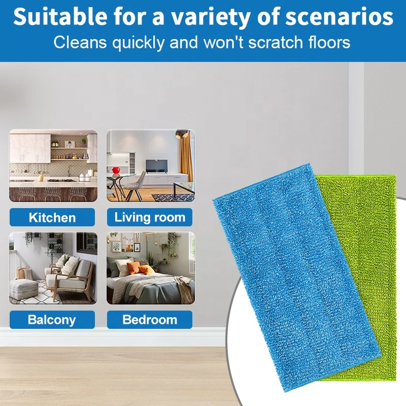 Hospital Janitorial Supplies Adjustable Cleaning Flat Mop Cloth Suitable for Swiffer wet jet Mop Pad