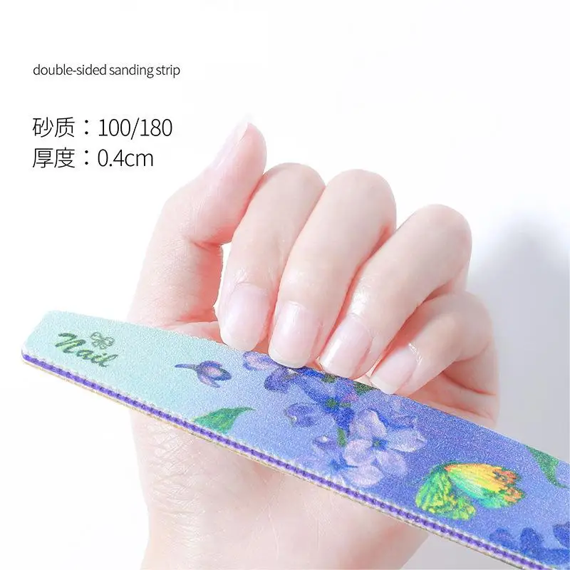 New Arrival Christmas Series Nail File Flowers Pattern Nail Files Set Double-sided Sanding Strip for Manicure