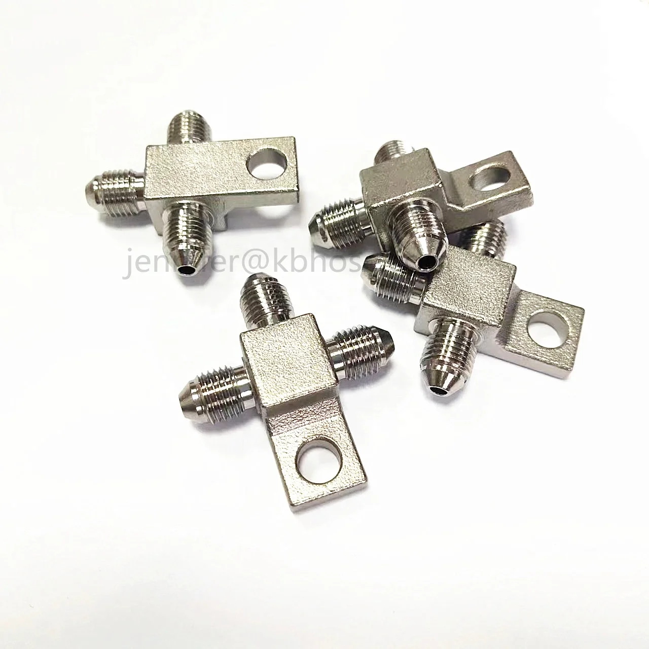 an3 3an an-3 motorcycle atv hydraulic brake line hose stainless steel splits tee three 3 way tee connector joint fitting kits