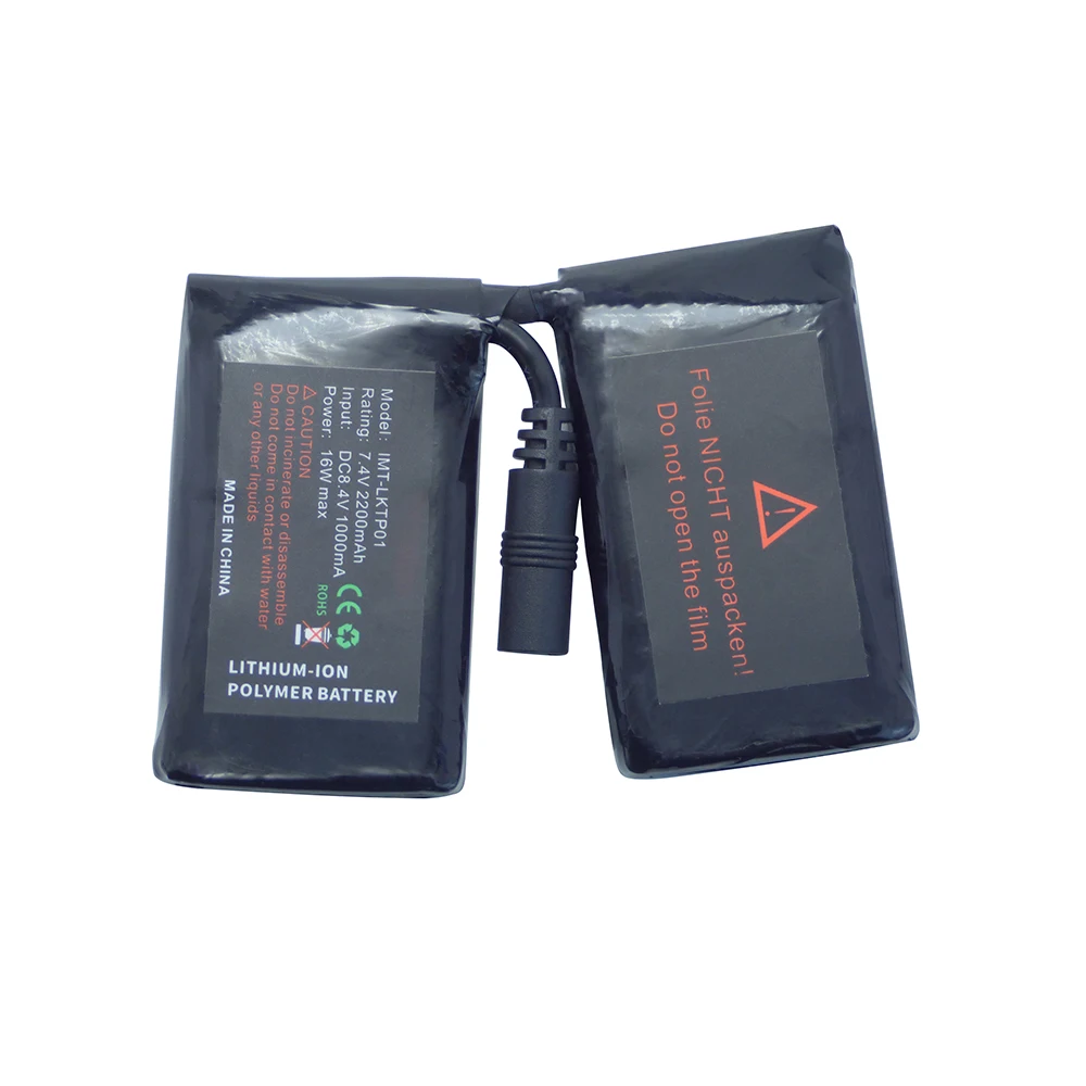 
High Quality 2200mAh 7.4V Li-Polymer Heated Battery for Gloves/Clothes 