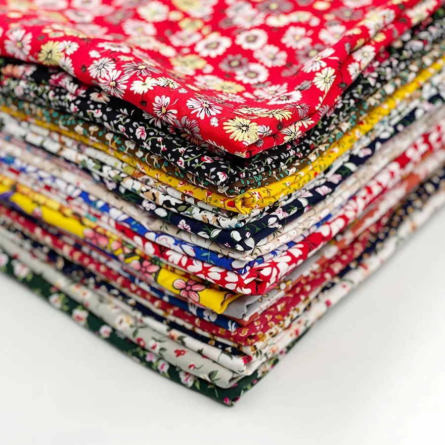 Yard price spot ready goods manufacturer price woven plain floral challis new kids dress patterns printed 100% rayon fabric