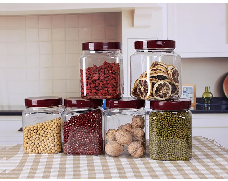 Custom 250ml PET Plastic Honey Storage Jar with Lids Empty Packaging Container for Cosmetics Food Cream Large Candy Jars