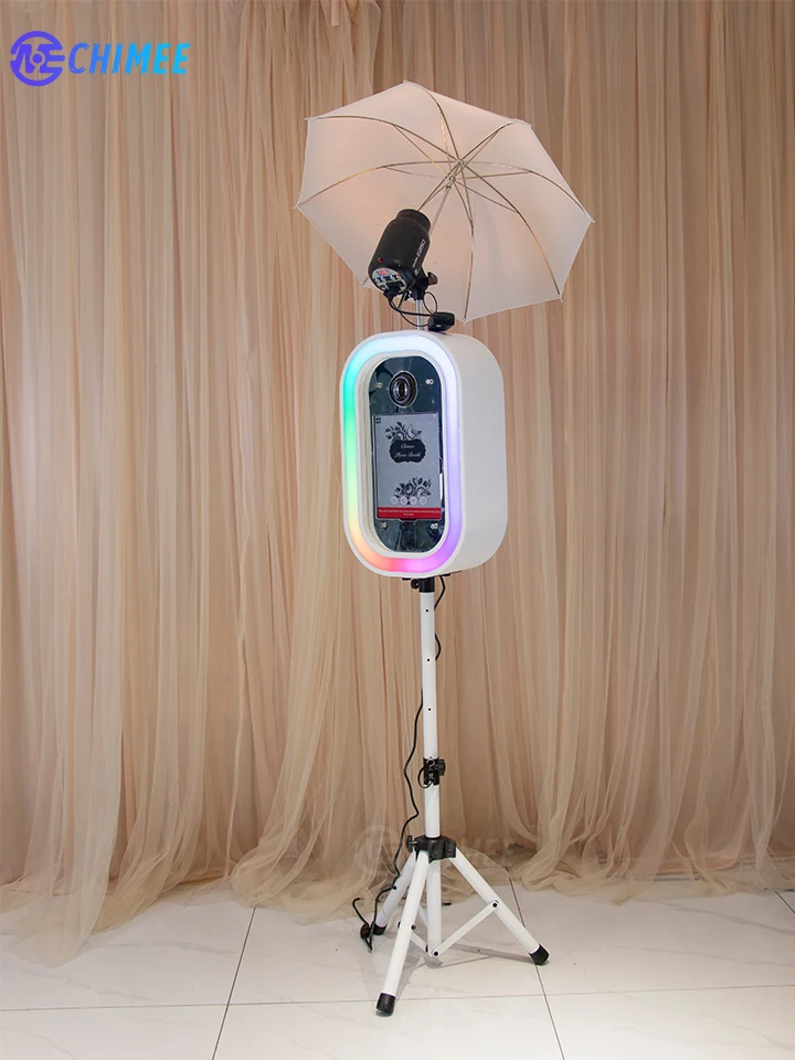 portable photo booth shell easy assembly stable tripod  outdoor 12.9 inch photo booth with smart software booth.events