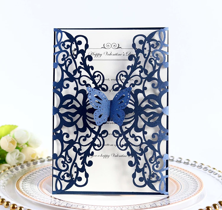 Pulling Type with Custom Logo Wedding Invitation Card Laser Cut Card with Envelope Paper Card/ Art Paper Wedding supplier Love