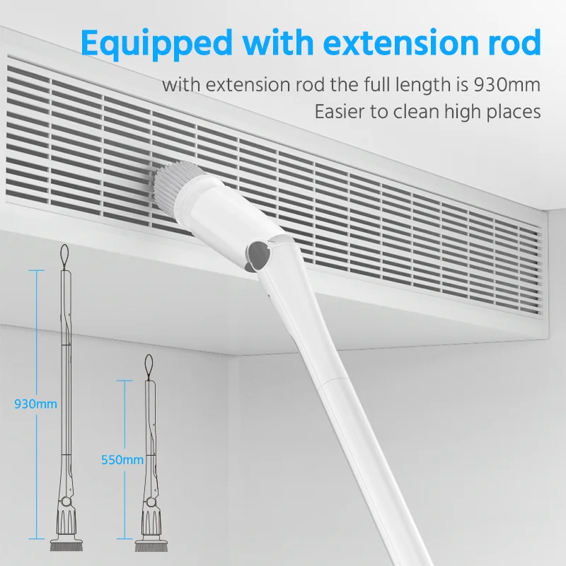 2023 new electric spin scrubber extendable handle adjustable angle  sweeper bathroom toilet kitchen  cordless power scrubber set