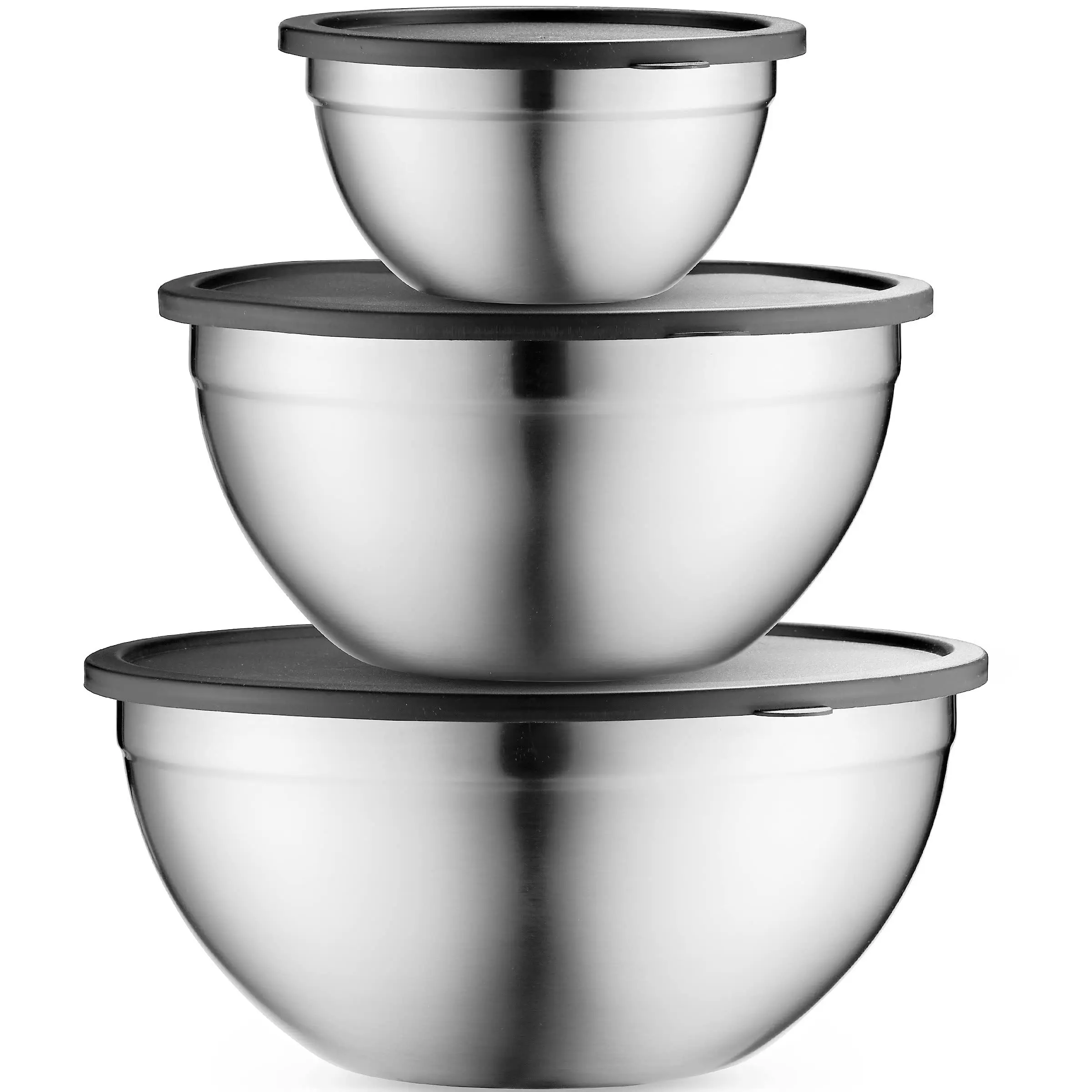 Stainless Steel Nesting Bowl Set Table Concept Mixing Bowls with Airtight Lids for Serving Food