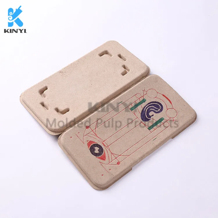 Environment friendly bamboo pulp material recyclable cell phone case packaging boxes