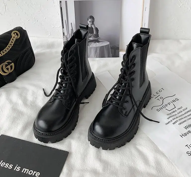 HANO New Summer Spring Fashion Footwear Ladies Girls PU Shoes Bottes Flats Women Platform Hiking Boots