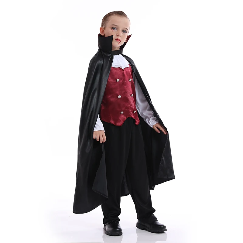 Factory price cosplay costume for boys kids vampire halloween dracula costume