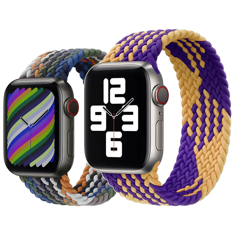 Nylon Elastic Braided Watch Band for Apple Watch 6 Braided Solo Loop for Apple Watch Nylon Braid Band for Iwatch All Series