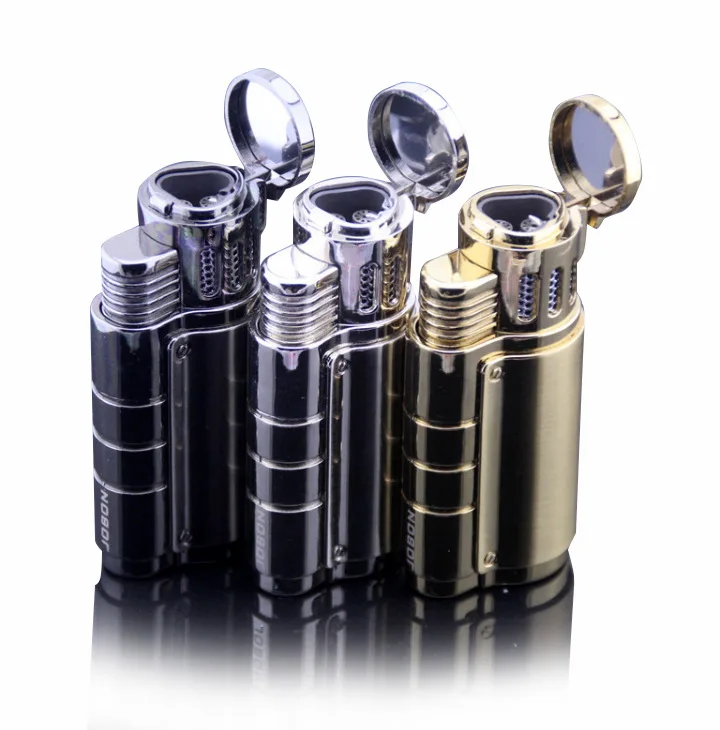 Refillable Butane Gas Torch Lighter, Windproof Triple Jet Flame Cigar Lighter With Punch Cutter
