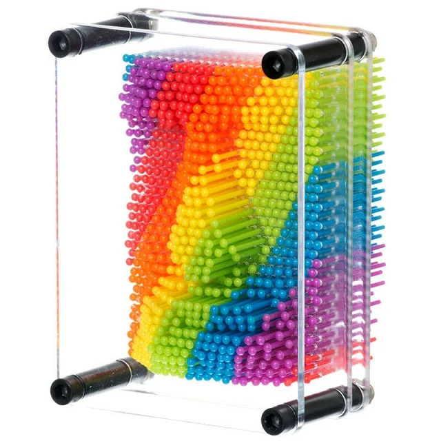 Wholesale Rainbow Pin Art Rainbow 3D Pin Art Toy Plastic Pins Desktop Novelty Adult or Kids Gift