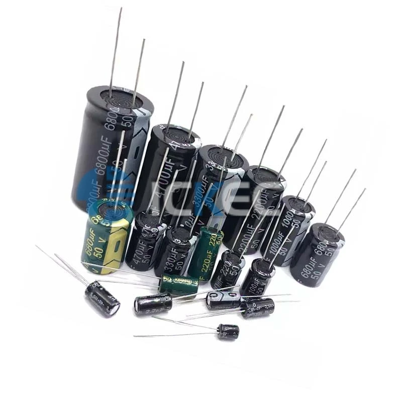 1000UF 2200UF 4700UF 6.3V 10V 16V 25V 35V 50V 63V 80V 100V Plug-in Inline Aluminum Electrolytic Capacitors
