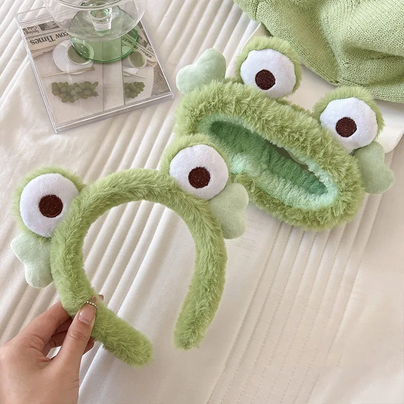 Wholesale Cute Frog Plush Headband Wash Face Make Up Sweet Headband