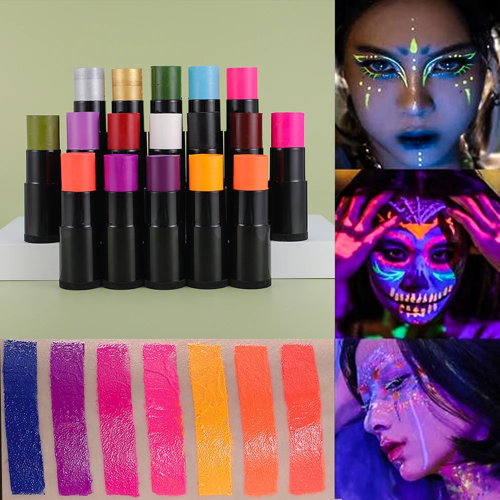 Professional Face Body Painting Supplies Makeup Paint Stick Performance Face Paint Neon Cosplay Makeup Vegan Face Painting