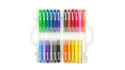 SUNNY 24 Colors non toxic OEM soft  big draw stationery markers sticks washable gel kids silky crayon for toddlers