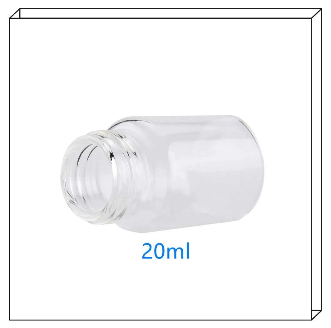 Laboratory sample packaging glass container 20ml clear glass vial with PE plastic cover