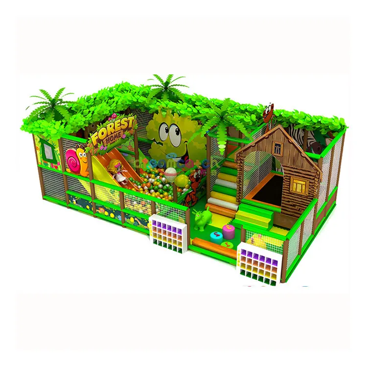 Commercial children ball pool slides soft play equipment jungle theme kids small indoor playground