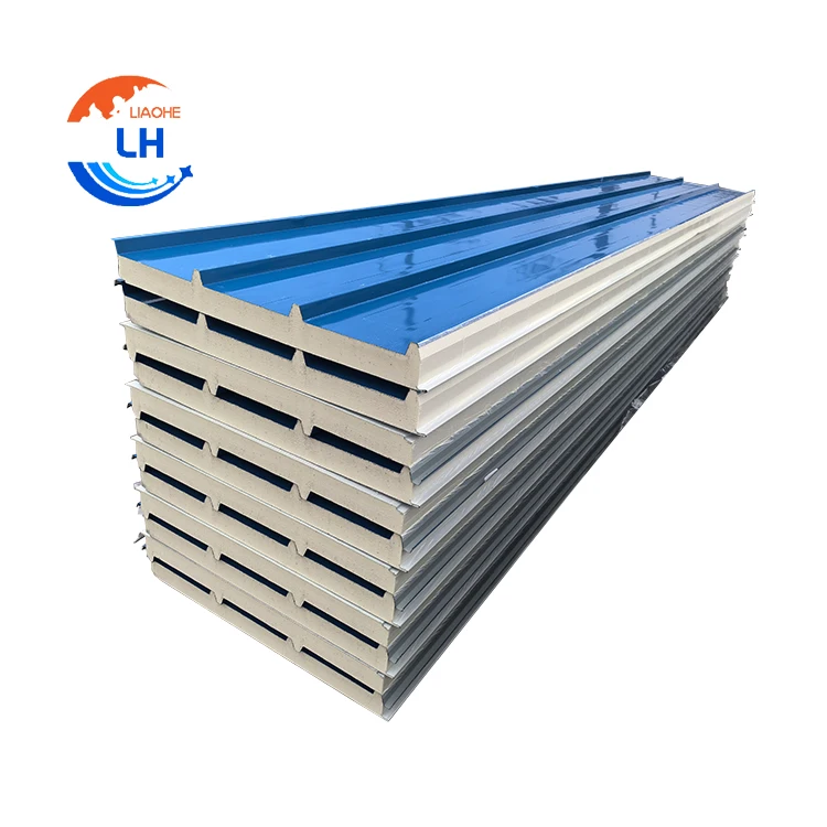 100mm Insulation PU Meta rock wool foam Industrial Sandwich Panels EPS Metal Wall Panel for building