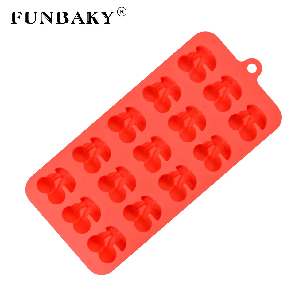 
FUNBAKY BPA free candy making tools cherry shape chocolate mould silicone DIY soft sweet gummy handmade tools 