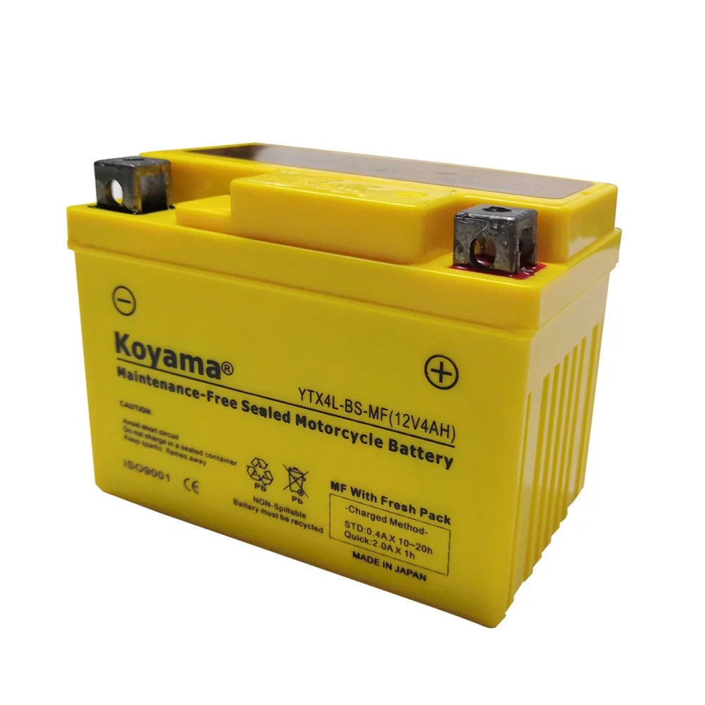 YTX4L-BS 4V Maintenance Free Motorcycle & Car Battery Lead Acid Batteries 10AH 5V 7V 12V for Golf Carts and Electric Scooter