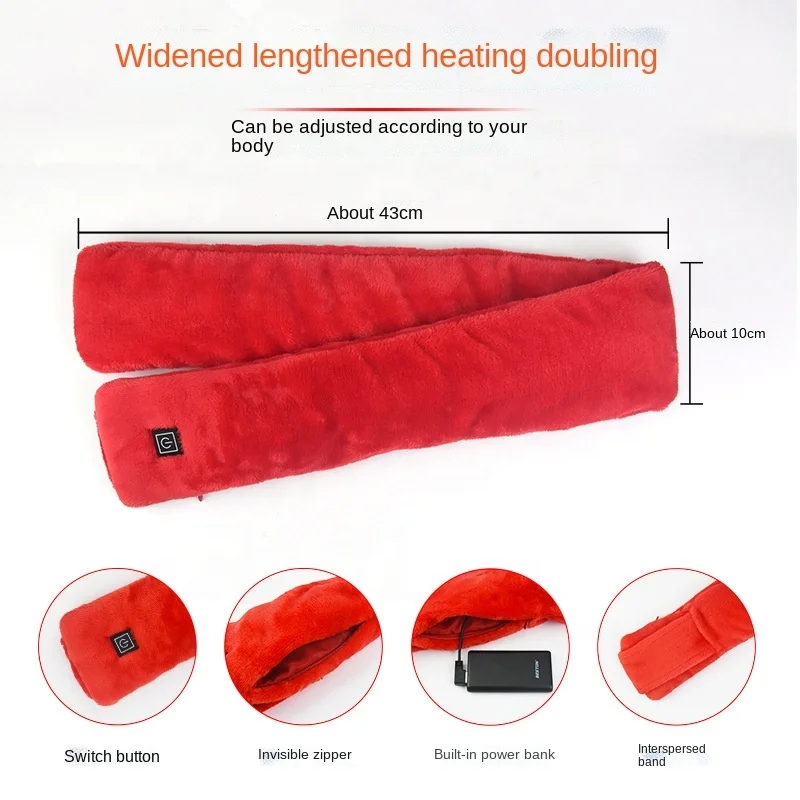 OEM/ODM Winter upgraded heating scarf electric heating scarf graphene usb heated scarf