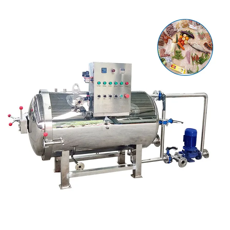 PLC Control Full Automatic Sterilizing Machine For Canned Food Bottle Water Spraying Retort Machine