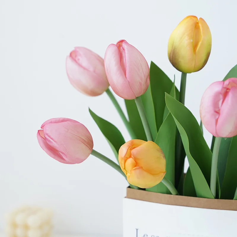 Home Party Wedding Decoration factory new design products New Arrival Artificial Flower Tulip Stem Realistic Preserved Tulips